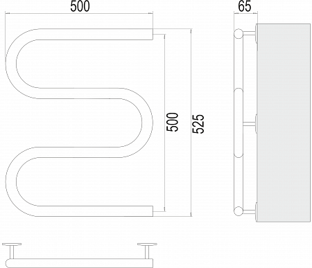 Электро 25 М-обр 500х500 Полотенцесушитель  TERMINUS Ейск - фото 3