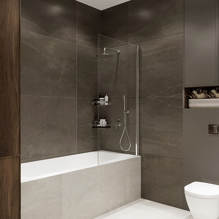 Шторка на ванну распашная Terminus Ното 02 1500х700 проф.хром Ейск - фото 1 Шторка на ванну распашная Terminus Ното 02 1500х700 проф.хром Ейск - фото 1