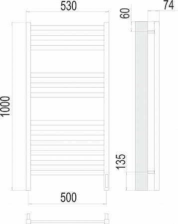 Енисей П12 500х1000  электро (sensor quick touch) Полотенцесушитель TERMINUS  Ейск - фото 3