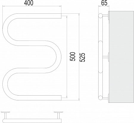 Электро 25 М-обр 400х500 Полотенцесушитель  TERMINUS Ейск - фото 3