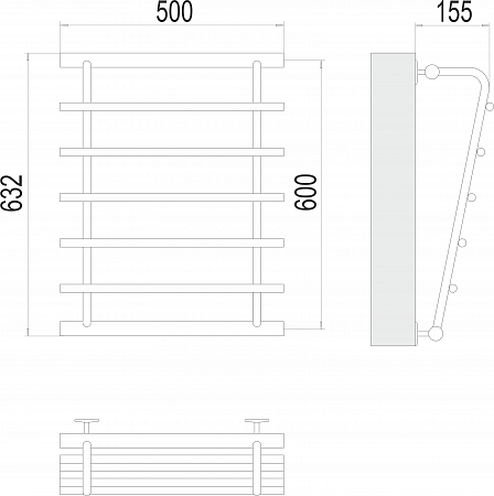 Каскад П5 600х500 Полотенцесушитель TERMINUS Ейск - фото 3 Каскад П5 600х500 Полотенцесушитель TERMINUS Ейск - фото 3