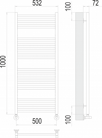 Аврора П20 500х1000 Полотенцесушитель  TERMINUS Ейск - фото 3