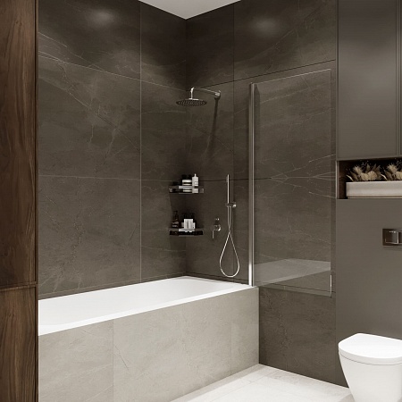 Шторка на ванну распашная Terminus Ното 02 1500х700 проф.хром Ейск - фото 2 Шторка на ванну распашная Terminus Ното 02 1500х700 проф.хром Ейск - фото 2