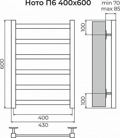 Ното П6 400х600 Полотенцесушитель TERMINUS Ейск - фото 3 Ното П6 400х600 Полотенцесушитель TERMINUS Ейск - фото 3