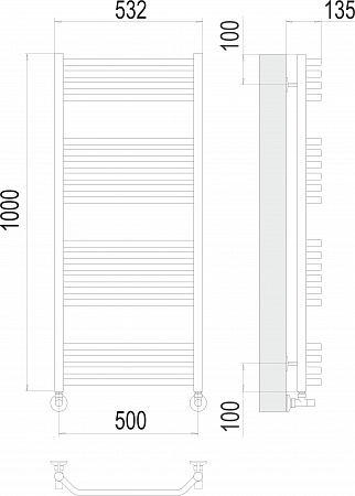 Виктория П20 500х1000 Полотенцесушитель  TERMINUS Ейск - фото 3