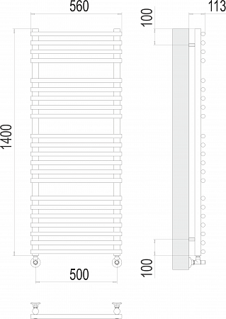 Кремона П22 500х1400 Полотенцесушитель  TERMINUS Ейск - фото 3