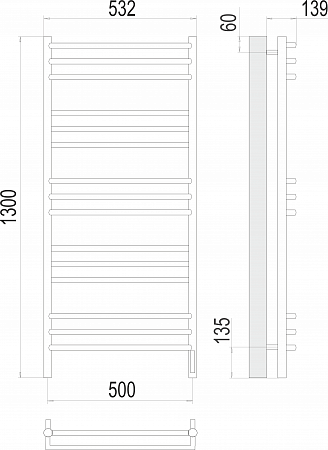 Прато П15 500х1300 электро (sensor quick touch) Полотенцесушитель  TERMINUS Ейск - фото 3
