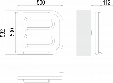 Фокстрот БШ 500х500 Полотенцесушитель  TERMINUS Ейск - фото 3